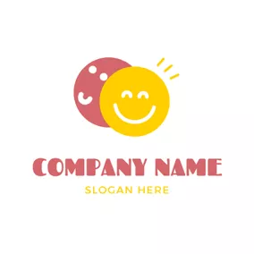 Cheerful Logo Red and Yellow Smile Face logo design