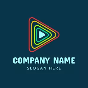 Video Logo Red and Yellow Triangle logo design