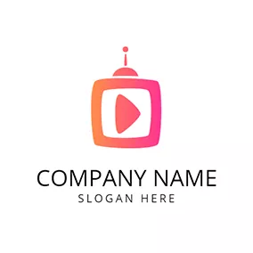 テレビのロゴ Red and Yellow Youtube Channel logo design