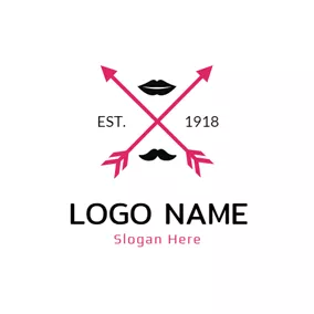 Love Logo Red Arrow and Black Lip logo design