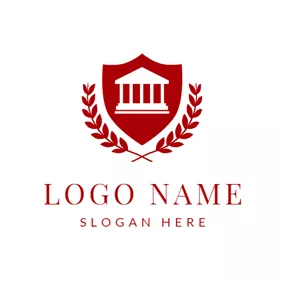 Villa Logo Red Branch and Court Badge logo design