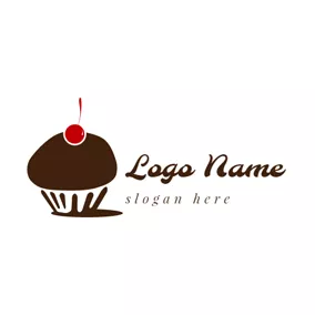 Patisserie Logo Red Cherry and Chocolate Cake logo design