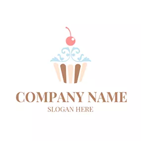 Frozen Logo Red Cherry and Special Cupcake logo design
