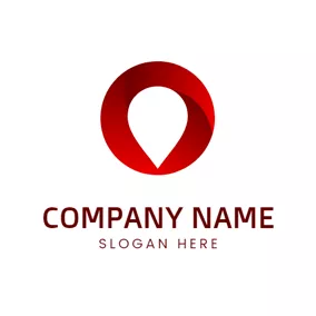 Transportlogo Red Circle and Gps Location logo design