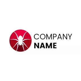 Insect Logo Red Circle and White Spider logo design