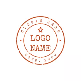 經典Logo Red Circle Postmark logo design
