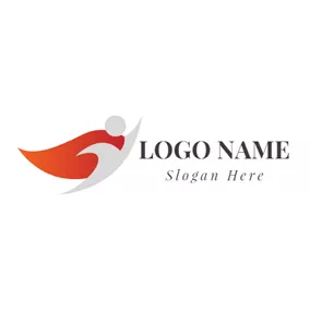 Animation Logo Red Cloak and Little Superman logo design