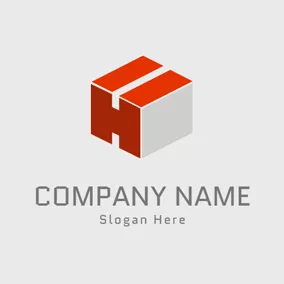 Logótipo Cubo Red Cubic Letter H logo design