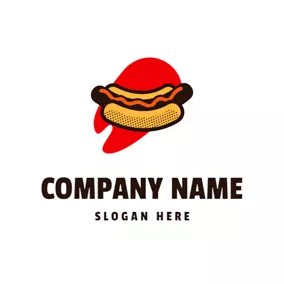 Logotipo De Plato Red Decoration and Hot Dog logo design