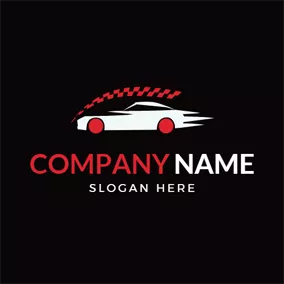 Voiture & Logo Auto Red Decoration and White Car logo design