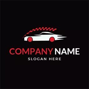 Logótipo De Automóvel Red Decoration and White Car logo design