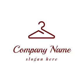 衣架logo Red Fashion Clothes Hanger logo design