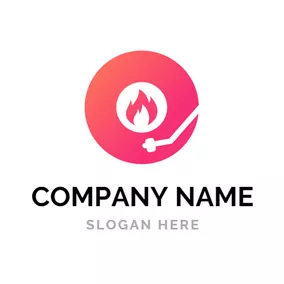 Compact Logo Red Fire and CD logo design