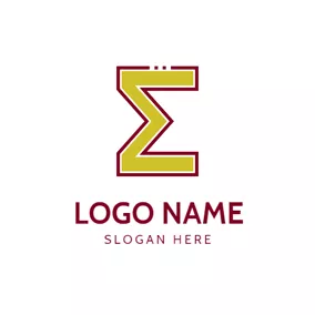 Logotipo De Elemento Red Frame and Yellow Sigma logo design