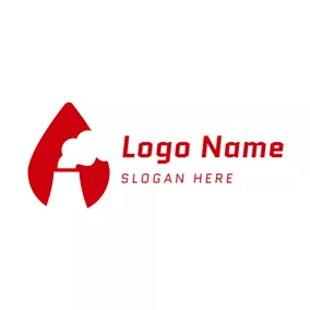 煙霧 Logo Red Gas and Smokestack logo design
