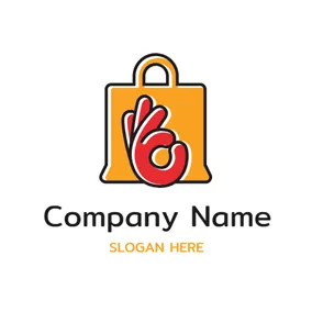 Corporate Logo Red Hand and Yellow Bag logo design