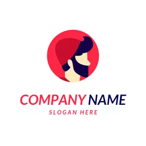 Caricature Logo Red Hat and Hipster logo design