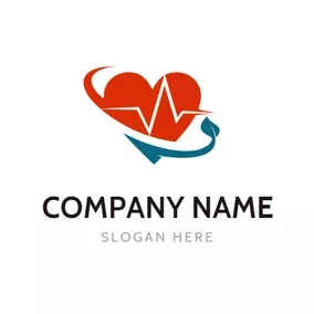 医院logo Red Heart and Health Care logo design