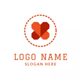 Logótipo X Red Heart and Letter X logo design