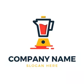 搅拌器 Logo Red Juice and Blender logo design