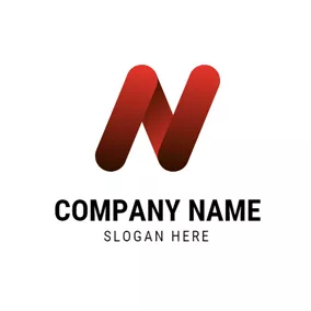 Alphabet Logo Red Letter N logo design