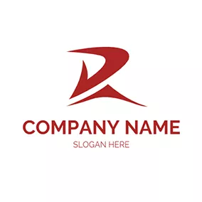 跑步Logo Red Letter R and Running logo design