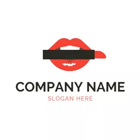 口红logo Red Lip and Lipstick logo design