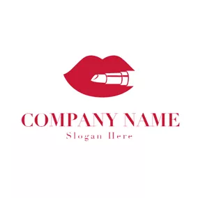 口红logo Red Lipstick and Sexy Lips logo design