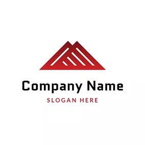 公羊Logo Red Overlapping Pyramid Icon logo design