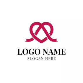 Join Logo Red Ribbon and Heart logo design