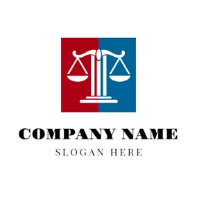 Lawyer Logo Red Square and White Balance logo design