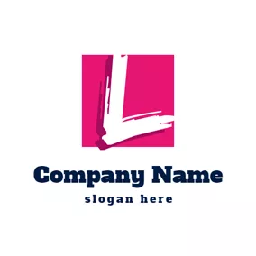 Logotipo L Red Square and White Letter L logo design