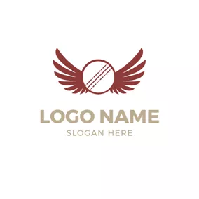 Cricket Team Logo Red Wing and Cricket logo design