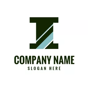 Logótipo I Regular Dark Green Letter I logo design