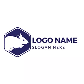 Mole Logo Regular Hexagon and Rat logo design