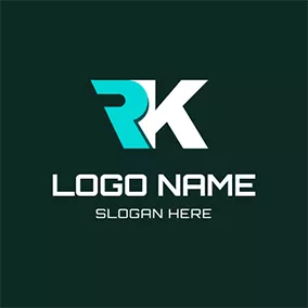 Rのロゴ Regular Overlay Letter R K logo design