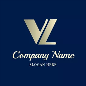 Logótipo L Regular Simple Letter V and L logo design