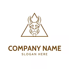 Llama Logo Regular Triangle and Llama Face logo design