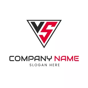 Logotipo S Regular Triangle Letter V and S logo design