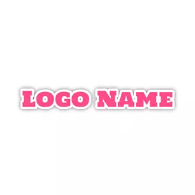カジュアルロゴ Regular Wide Pink Cool Text logo design