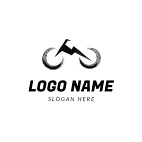 Logótipo Corrida Retro and Flat Black Bike logo design