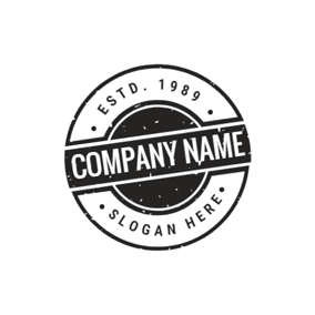 Retro Black and White Unique Stamp Postmark logo design