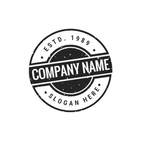 复古logo Retro Black and White Unique Stamp Postmark logo design