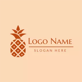 パイナップル　ロゴ Rhombus and Simple Pineapple logo design