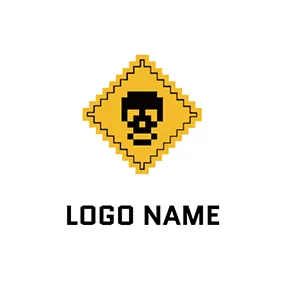 Logótipo Perigoso Rhombus and Skeleton Toxic Logo logo design