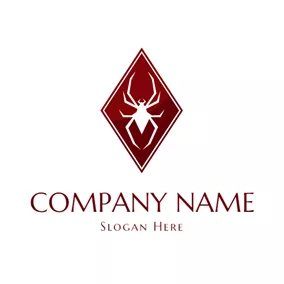 Insect Logo Rhombus and Spider Icon logo design