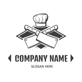 Design Logo Rhombus Knife Hat Chopping logo design