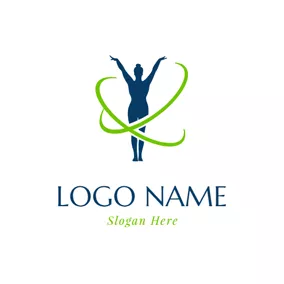 Female Logo Ribbon and Rhythmic Gymnastics logo design