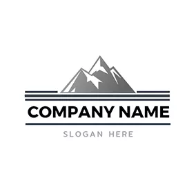 爬山 Logo Road and Mountain logo design