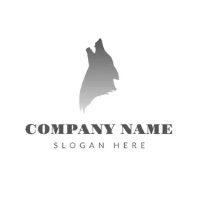 Gray Logo Roaring Gray Wolf logo design